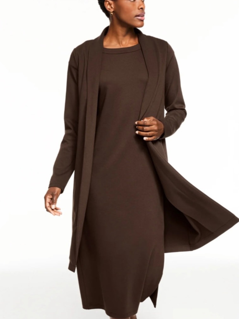 Talbots‎ Brown passport ponte Duster Cardigan